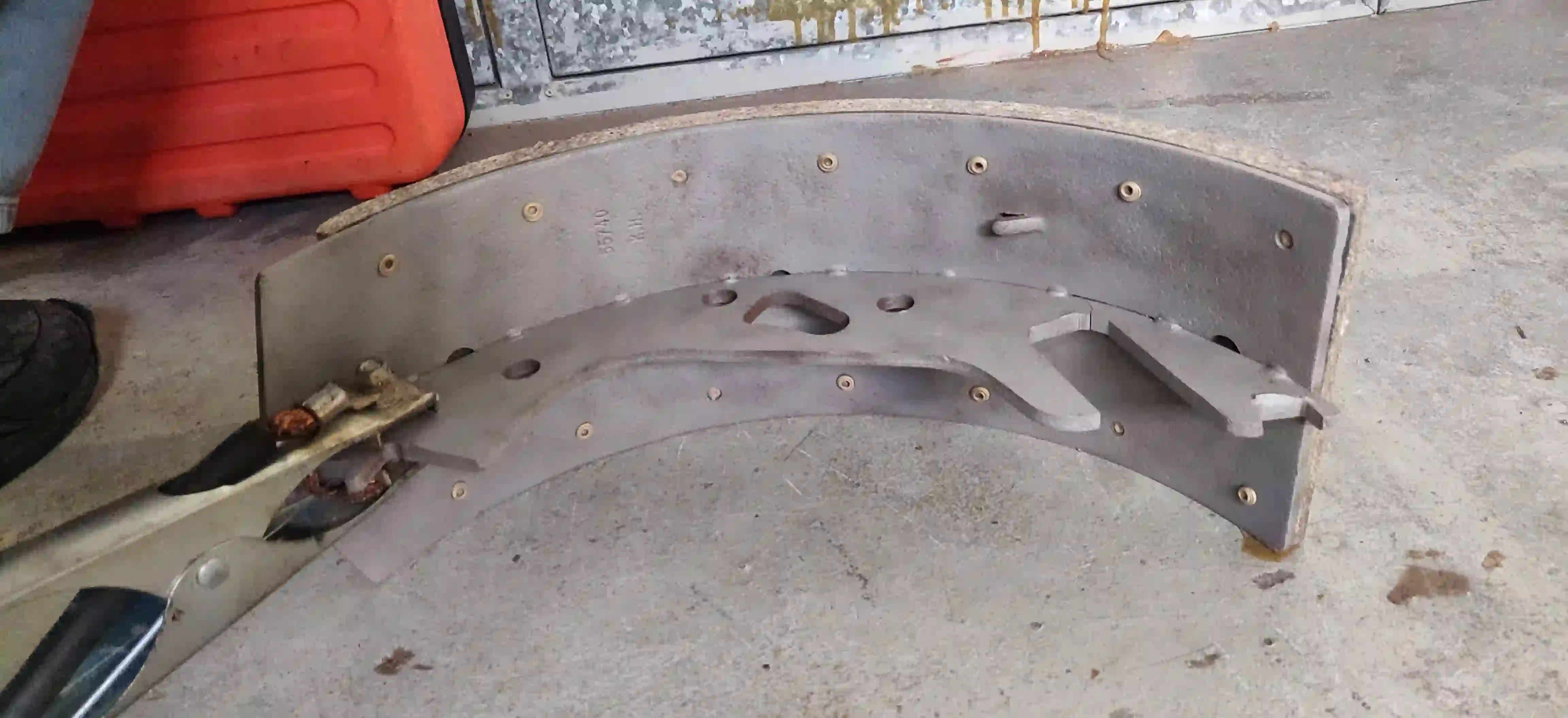 Sand blasted brake shoe